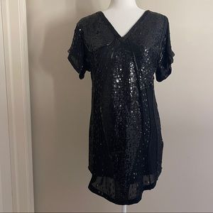 Beyond Vintage Lined Sequin Dress in Black, Size XS (fits like a small)